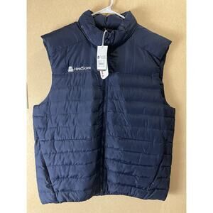 FIGS On Shift Packable Puffer Vest Hood Zip Men's XXL Navy Blue NEW $128 *AS IS*